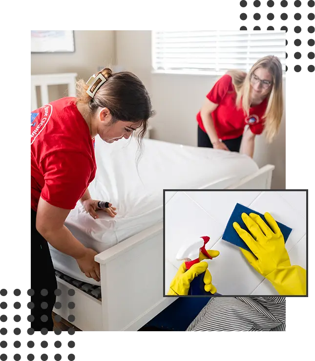 HHC-two women cleaning the bedroom